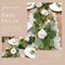 6.5Ft Artificial Eucalyptus Flower Garland with Fake Rose Flower Vine Seeded Eucalyptus Leaves Greenery Garland for Wedding Arch Table Runner Backdrop Party Centerpiece Room Decor (White/1)